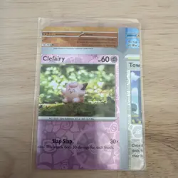 Pokemon TCG Misprint Error Miscut NFC Clefairy Reverse Holo NM Obsidian Flames - Image 1