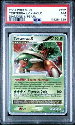 2007 POKEMON DIAMOND & PEARL #122 TORTERRA LV.X HOLO PSA 7 - Image 1