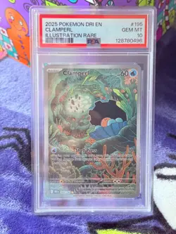 PSA 10 Clamperl 195/182 Pokemon Destined Rivals Illustration Rare 2025 GEM MINT - Image 1