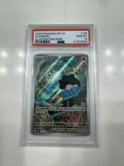 PSA 10 Clamperl 195/182 Pokemon Destined Rivals Illustration Rare 2025 GEM MINT - Image 1