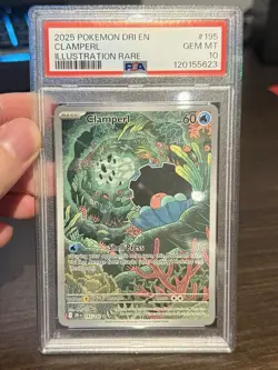PSA 10 Clamperl 195/182 Pokemon Destined Rivals Illustration Rare 2025 GEM MINT - Image 1