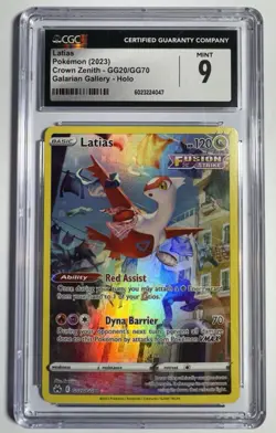 2023 POKEMON CROWN ZENITH GALARIAN GALLERY HOLO LATIAS GG20/GG70 CGC 9 - Image 1