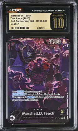 CGC PRISTINE 10 One Piece MARSHALL.D.TEACH OP09-081 2nd Anniversary Set Promo - Image 1