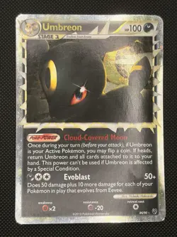 Pokemon TCG Umbreon Prime Holo Rare Card HS-Undaunted 86/90 - Image 1