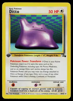 Pokemon Card - Ditto Fossil 18/62 Rare 1st Edition - Image 1