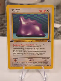 DITTO - 18/62 - 1st Edition Fossil - Rare - Pokemon Card - NM - Image 1