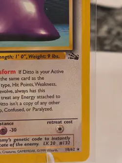 DITTO - 18/62 - 1st Edition Fossil - Rare - Pokemon Card - NM - Image 3