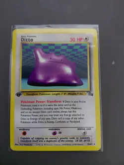 🔥 Ditto 18/62 1st Edition🔥Original Non Holo Rare Fossil Set Pokemon Card 1999 - Image 1