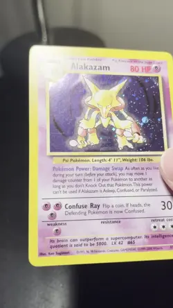 Pokemon TCG Alakazam 1/130 Base Set 2 Holo Rare 1999 WOTC Vintage LP - Image 2