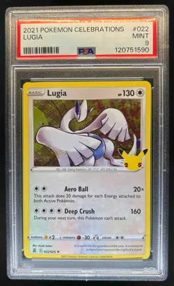 2021 Pokemon SWSH Celebrations Lugia #022/025 PSA 9 - Image 1