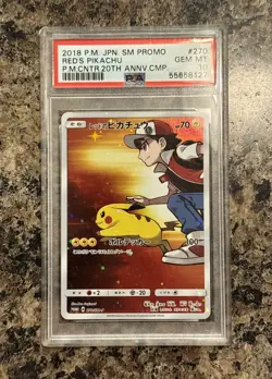 Red’s Pikachu 2018 PM JPN SM Promo Pokemon Center 20th Anniversary - Image 1