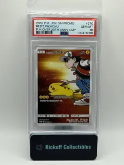 Red's Pikachu 270/SM-P Pokemon Center 20th Anniversary JPN PSA 10 - Image 1
