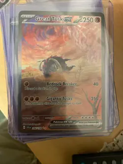 Pokemon TCG Great Tusk EX Scarlet & Violet Base Set Holo Card 246/198 Sir - Image 1