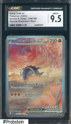 2023 Pokemon Scarlet & Violet #246/198 Great Tusk Ex SIR CGC 9.5 MINT+ - Image 1