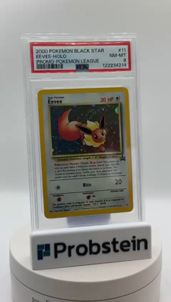 2000 Pokemon Black Star Promo League #11 Eevee Holo PSA 8 NM-MT - Image 2