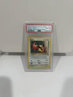 2000 Pokemon Black Star Promo League #11 Eevee Holo PSA 8 NM-MT - Image 1