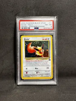2000 Pokemon Black Star Eevee Holo Promo Pokemon League #11 PSA 8 - Image 1