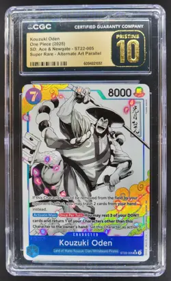 2025 ONE PIECE CCG KOUZUKI ODEN SUPER RARE ALT ART ST22-005 CGC 10 PRISTINE PT - Image 1