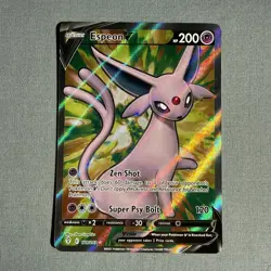 Pokemon TCG Espeon v Full Art Ultra Rare Holo Card 179/203 Evolving Skies MINT - Image 1