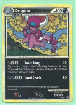 2010 DRAPION 4/102 HeartGold SoulSilver TRIUMPHANT POKEMON CARD RARE HOLO - NM/M - Image 1