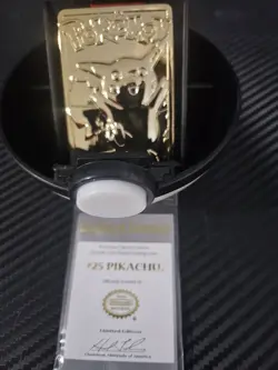Burger King Pokemon PIKACHU Trading Card Gold Plated, 23K. - Image 1