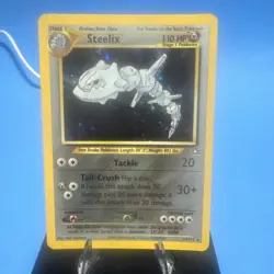 Steelix Neo Genesis Holo Rare Pokemon Card 15/111 MP-LP Condition - Image 1