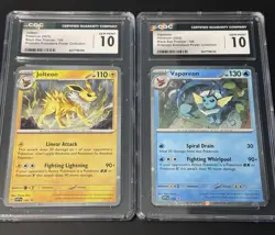 CGC 10 SET! Jolteon and Vaporeon Black Star Promo Holo Pokemon Card 168 / 169 - Image 1