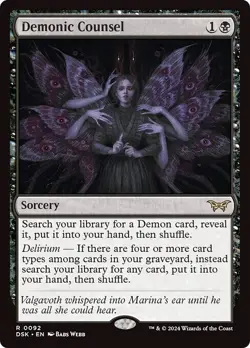 DEMONIC COUNSEL mtg NM-M Duskmourn 1 Rare - Image 1