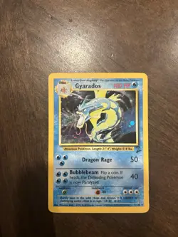 Pokemon TCG Gyarados Holo Unlimited Rare Card 7/130 Base Set 2 - Image 1