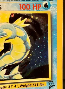 Gyarados HOLO Rare 7/130 Pokemon TCG Base Set 2 Original Print MP/VG - Image 3