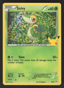 Snivy 5/25 Pokemon TCG McDonald's 25th Anniversary Promos NM - Image 1