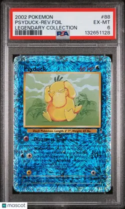 Psyduck 2002 Legendary Collection PSA 6 Reverse Foil Pokemon 88/110 - Image 1