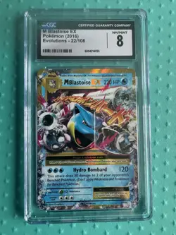 Pokemon XY Evolutions Holo M Blastoise EX 22/108 GRADED CGC 8 NM/MINT - Image 1