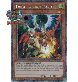 Yugioh! 1x Droll & Lock Bird RA02-EN006 Platinum Secret Rare 1st Ed NM - Image 1