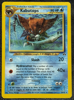 Kabutops 25/75 - Non Holo Rare - Vintage Pokemon TCG: Neo Discovery - LP - Image 1
