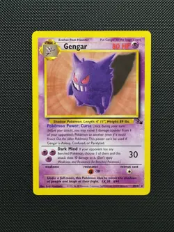Pokemon TCG Gengar 20/62 (20) Fossil Set Original Lightly Played To Near Mint - Image 1