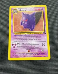 Pokemon TCG Gengar 20/62 (20) Fossil Set Original Lightly Played To Near Mint - Image 2