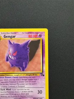 Pokemon TCG Gengar 20/62 (20) Fossil Set Original Lightly Played To Near Mint - Image 3