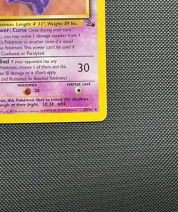 Pokemon TCG Gengar 20/62 (20) Fossil Set Original Lightly Played To Near Mint - Image 4