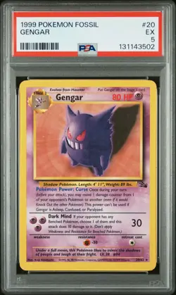 1999 POKEMON FOSSIL #20 GENGAR PSA 5 - Image 1