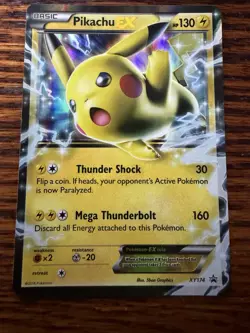 Pikachu EX Pokemon Card Holo Ultra Rare XY174 Black Star Promo - PL - Image 1