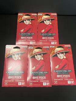 One Piece OP-13 Carrying on His Will Sleeved Booster Packs (LOT OF 5) SEALED - Image 1