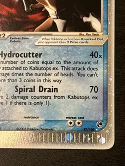 Pokemon TCG English Card Sandstorm Kabutops ex 97/100 Holo E Series Ex Holo Lp - Image 4