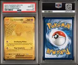 2025 Pokemon Meg EN Mega Gardevoir EX Hyper Rare #187 PSA 10 GEM MINT Gold - Image 3