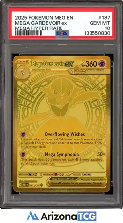 Pokemon Mega Gardevoir ex 187 Gold Mega Hyper Rare Mega Evolution GEM MT PSA 10 - Image 1