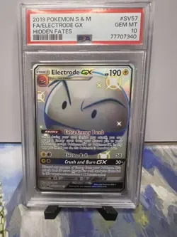 2019 POKEMON SUN & MOON HIDDEN FATES #SV57 FULL ART/ELECTRODE GX PSA 10 - Image 1