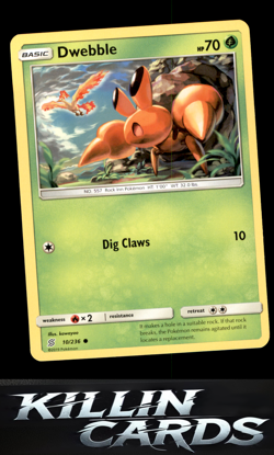 Dwebble 10/236 Pokemon Common SM - Unified Minds Card NM - Image 1