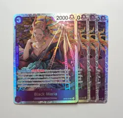 4 x Black Maria OP08-074 Prb02 Holo Foil One Piece TCG Card Game Playset NM - Image 1