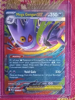 Hologram Foil Rare Mega Gengar EX #056/094 Phantasmal Flames Pokemon TCG Card - Image 1