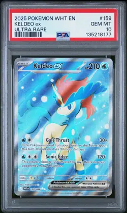 2025 POKEMON WHT EN-WHITE FLARE ULTRA RARE #159 KELDEO EX PSA 10 - Image 1